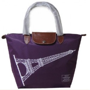 Sac Longchamp Pliage Tour-Eiffel Violet pas cher